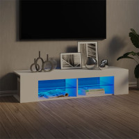 vidaXL TV-bänk med LED-belysning vit 135x39x30 cm
