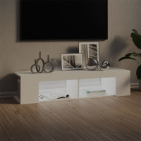 Miniatyr av produktbild för TV-bänk med LED-belysning vit 135x39x30 cm