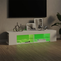 Miniatyr av produktbild för TV-bänk med LED-belysning vit 135x39x30 cm