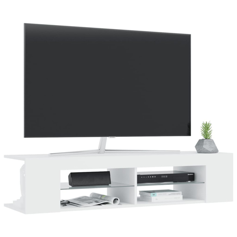 Produktbild för TV-bänk med LED-belysning vit 135x39x30 cm
