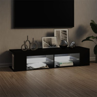 Miniatyr av produktbild för TV-bänk med LED-belysning svart 135x39x30 cm
