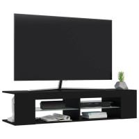 Miniatyr av produktbild för TV-bänk med LED-belysning svart 135x39x30 cm