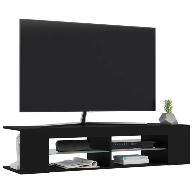 Produktbild för TV-bänk med LED-belysning svart 135x39x30 cm