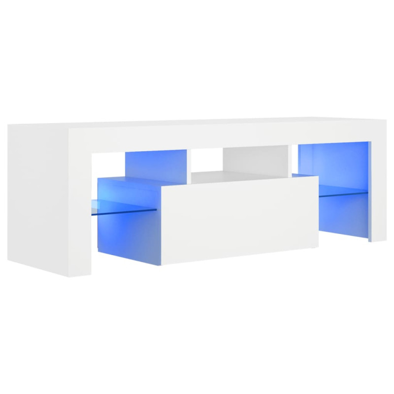 Produktbild för TV-bänk med LED-belysning vit 120x35x40 cm