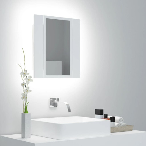 vidaXL Spegelskåp med LED vit 40x12x45 cm
