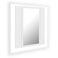 Produktbild för Spegelskåp med LED vit 40x12x45 cm akryl