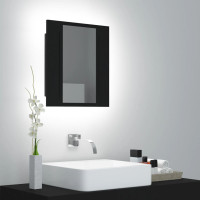 Miniatyr av produktbild för Spegelskåp med LED svart 40x12x45 cm akryl