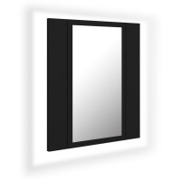 Miniatyr av produktbild för Spegelskåp med LED svart 40x12x45 cm akryl