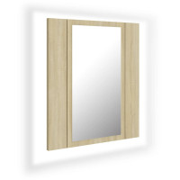 Produktbild för Spegelskåp med LED sonoma-ek 40x12x45 cm akryl