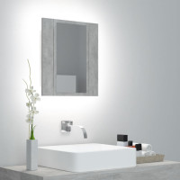 Miniatyr av produktbild för Spegelskåp med LED betonggrå 40x12x45 cm akryl