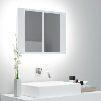 Miniatyr av produktbild för Spegelskåp med LED vit 60x12x45 cm akryl