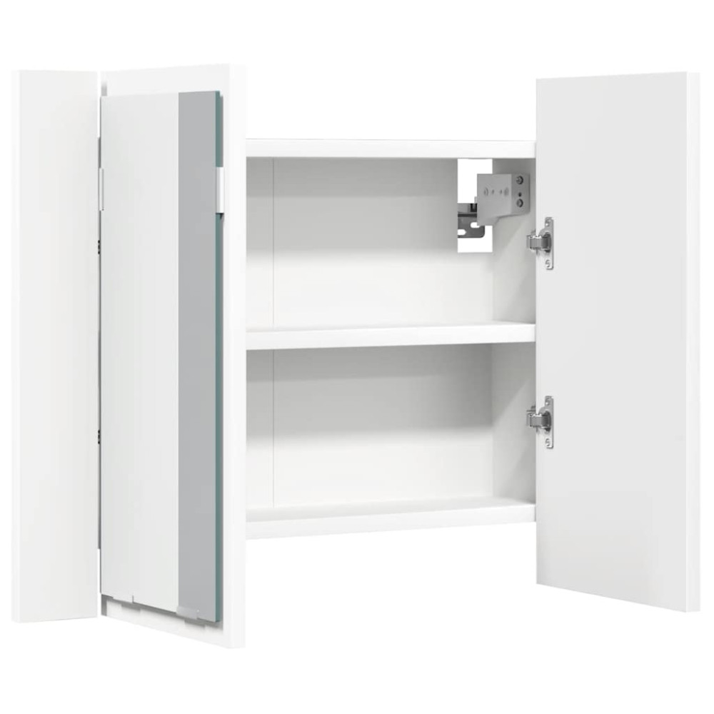 Produktbild för Spegelskåp med LED vit 60x12x45 cm akryl