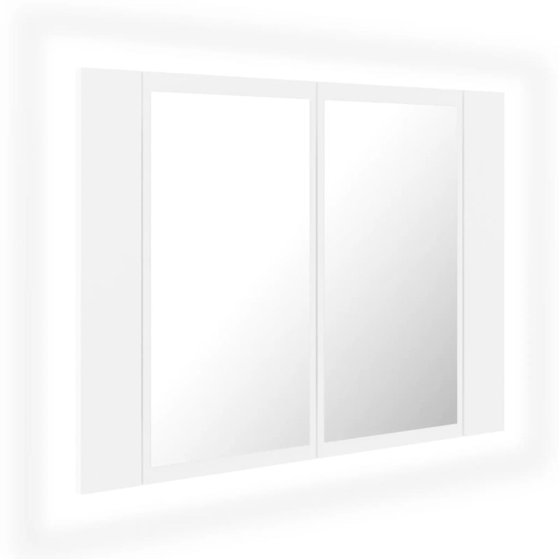 Produktbild för Spegelskåp med LED vit 60x12x45 cm akryl