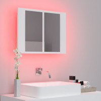 Produktbild för Spegelskåp med LED vit 60x12x45 cm akryl
