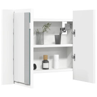 Produktbild för Spegelskåp med LED vit 60x12x45 cm akryl