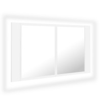 Produktbild för Spegelskåp med LED vit 80x12x45 cm akryl