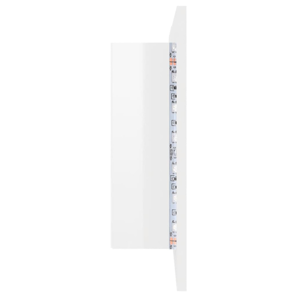 Produktbild för Spegelskåp för badrum LED vit högglans 80x12x45 cm akryl