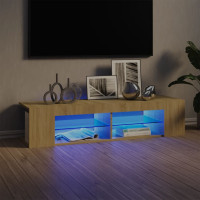 Produktbild för TV-bänk med LED-belysning sonoma-ek 135x39x30 cm