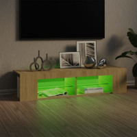 Produktbild för TV-bänk med LED-belysning sonoma-ek 135x39x30 cm
