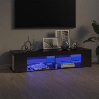vidaXL TV-bänk med LED-belysning grå högglans 135x39x30 cm