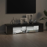 Miniatyr av produktbild för TV-bänk med LED-belysning grå högglans 135x39x30 cm