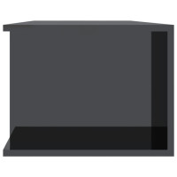 Miniatyr av produktbild för TV-bänk med LED-belysning grå högglans 135x39x30 cm