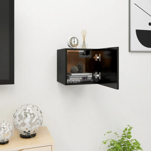 vidaXL Väggmonterat tv-bänk svart 30,5x30x30 cm