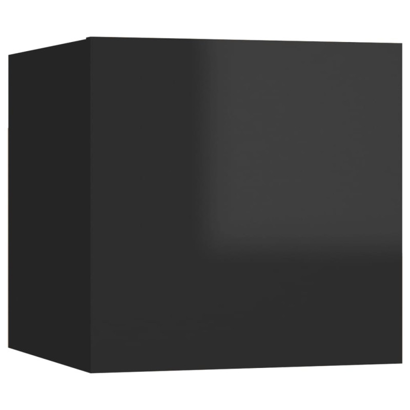 Produktbild för Väggmonterad tv-bänk svart högglans 30,5x30x30 cm