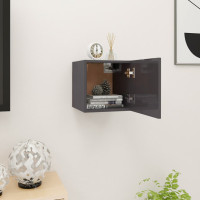 Miniatyr av produktbild för Väggmonterad tv-bänk grå högglans 30,5x30x30 cm