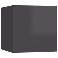 Miniatyr av produktbild för Väggmonterad tv-bänk grå högglans 30,5x30x30 cm