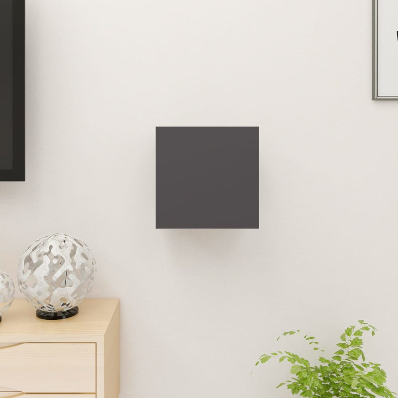 Produktbild för Väggmonterad tv-bänk grå högglans 30,5x30x30 cm