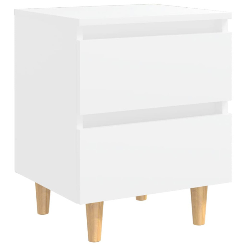 Produktbild för Sängbord med massiva furuben vit 40x35x50 cm
