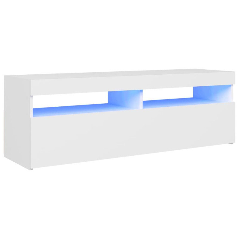 Produktbild för TV-bänk med LED-belysning vit 120x35x40 cm