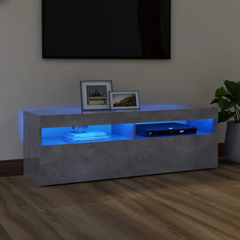 Produktbild för TV-bänk med LED-belysning betonggrå 120x35x40 cm