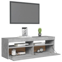 Miniatyr av produktbild för TV-bänk med LED-belysning betonggrå 120x35x40 cm