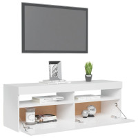Miniatyr av produktbild för TV-bänk med LED-belysning vit högglans 120x35x40 cm