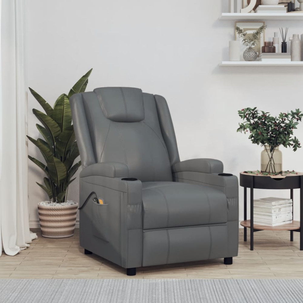 Produktbild för Elektrisk massagefåtölj antracit konstläder