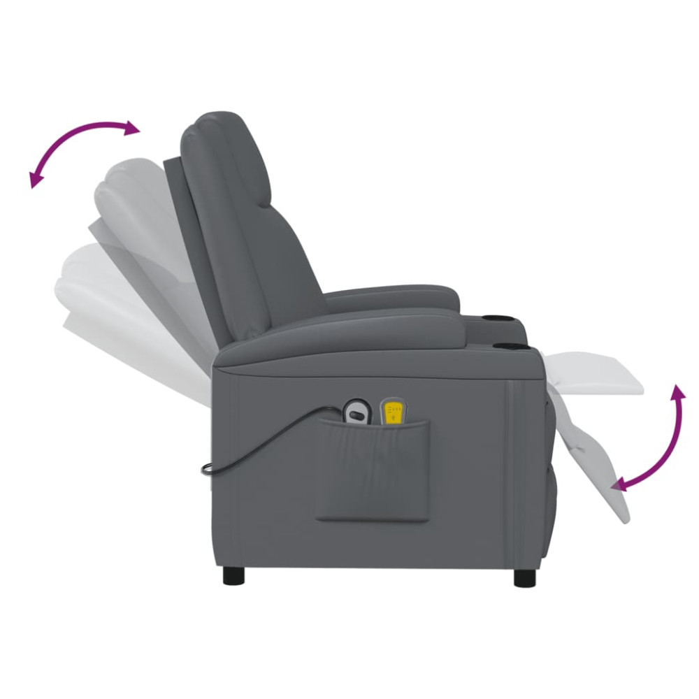 Produktbild för Elektrisk massagefåtölj antracit konstläder