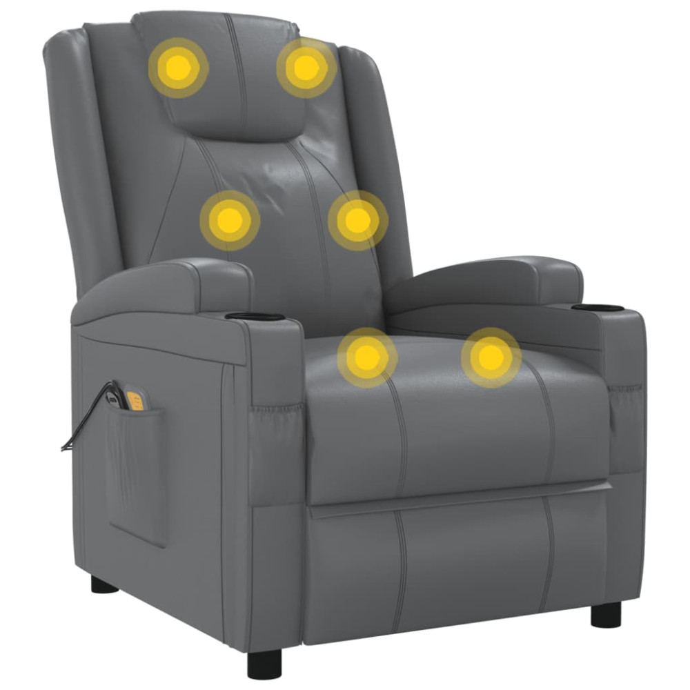Produktbild för Elektrisk massagefåtölj antracit konstläder