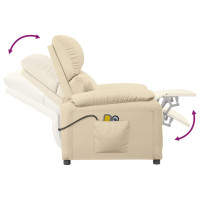 Produktbild för Elektrisk massagefåtölj gräddvit tyg