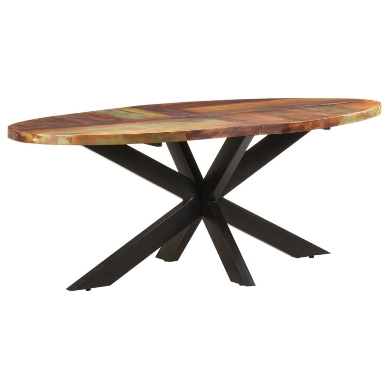 Produktbild för Matbord ovalt 200x100x75 cm massivt återvunnet trä