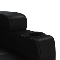 Produktbild för Elektrisk massagefåtölj svart konstläder
