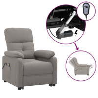 Produktbild för Elektrisk massagefåtölj taupe tyg