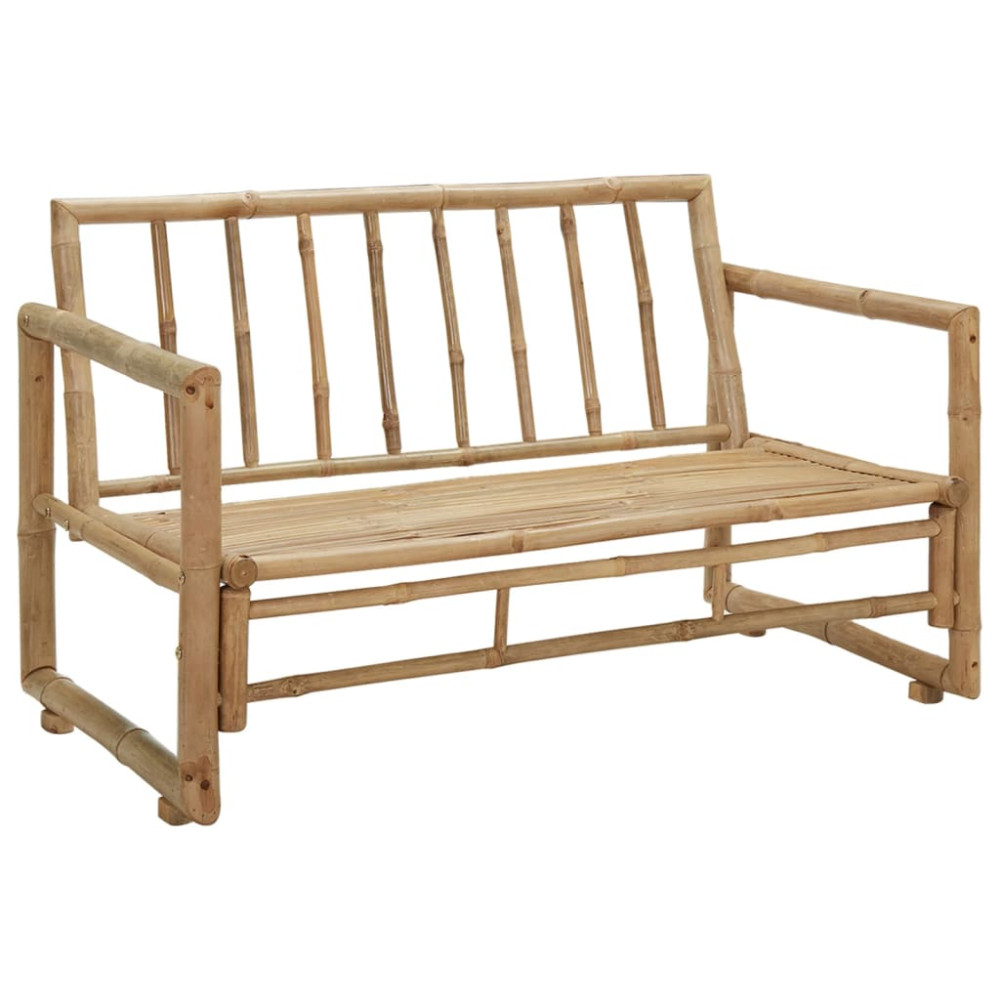 Produktbild för Trädgårdsbänk med dynor 115 cm bambu