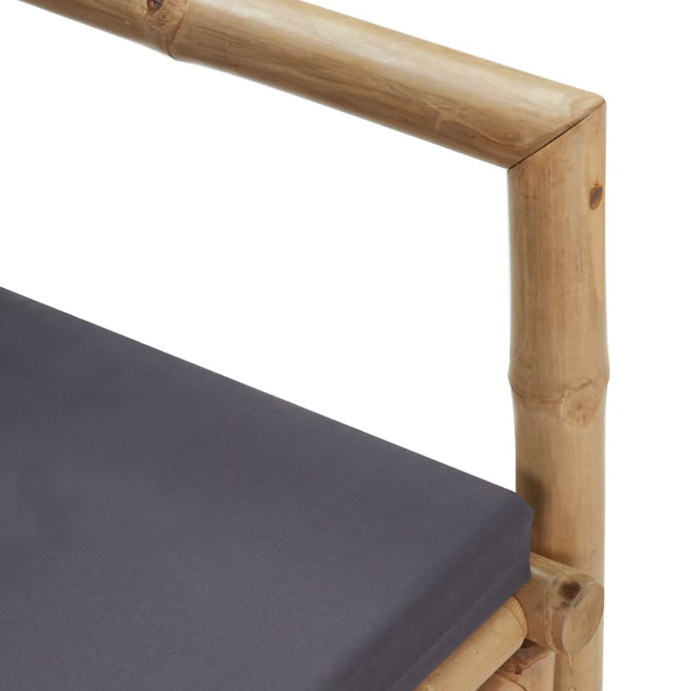 Produktbild för Trädgårdsbänk med dynor 115 cm bambu
