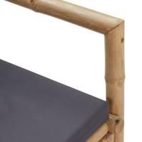 Produktbild för Trädgårdsbänk med dynor 115 cm bambu