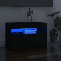 Miniatyr av produktbild för TV-bänk med LED-belysning svart 60x35x40 cm