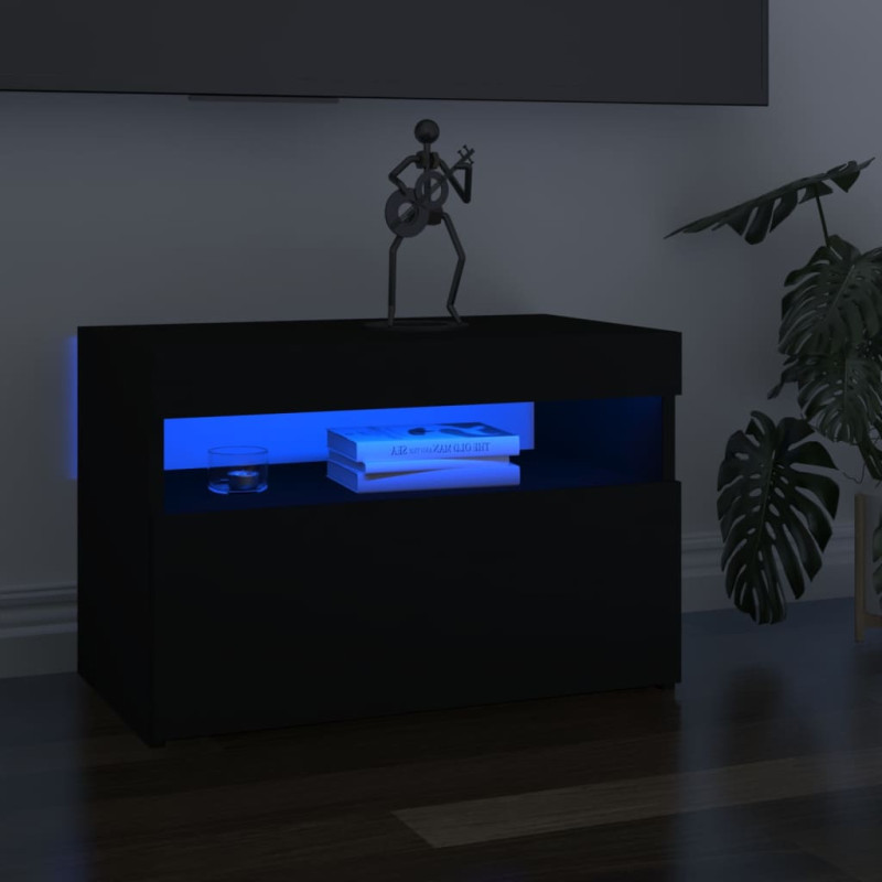 Produktbild för TV-bänk med LED-belysning svart 60x35x40 cm