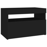 Miniatyr av produktbild för TV-bänk med LED-belysning svart 60x35x40 cm