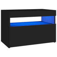 Produktbild för TV-bänk med LED-belysning 2 delar svart 60x35x40 cm